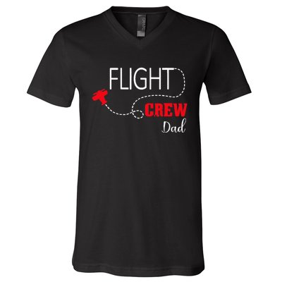 Flight Crew Airplane Birthday Dad, airplane Matching Family V-Neck T-Shirt