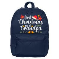 First Christmas As A Grandpa Funny Xmas Christmas 16 in Basic Backpack