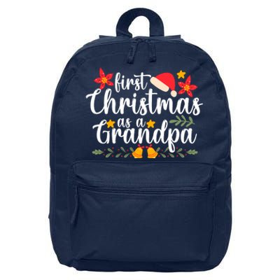 First Christmas As A Grandpa Funny Xmas Christmas 16 in Basic Backpack