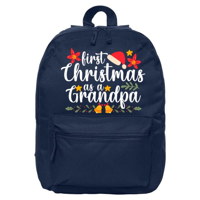 First Christmas As A Grandpa Funny Xmas Christmas 16 in Basic Backpack