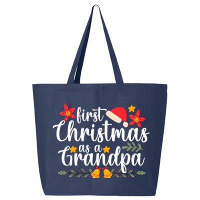 First Christmas As A Grandpa Funny Xmas Christmas 25L Jumbo Tote