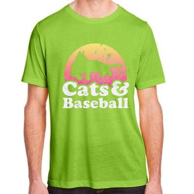 Funny Cats and Baseball Cat and Baseball player Adult ChromaSoft Performance T-Shirt