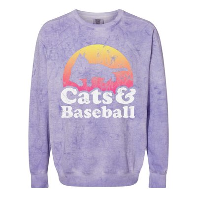 Funny Cats and Baseball Cat and Baseball player Colorblast Crewneck Sweatshirt