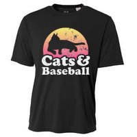 Funny Cats and Baseball Cat and Baseball player Cooling Performance Crew T-Shirt