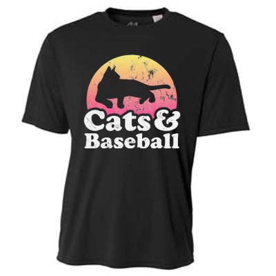 Funny Cats and Baseball Cat and Baseball player Cooling Performance Crew T-Shirt