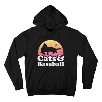 Funny Cats and Baseball Cat and Baseball player Hoodie