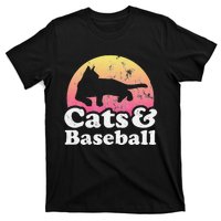 Funny Cats and Baseball Cat and Baseball player T-Shirt