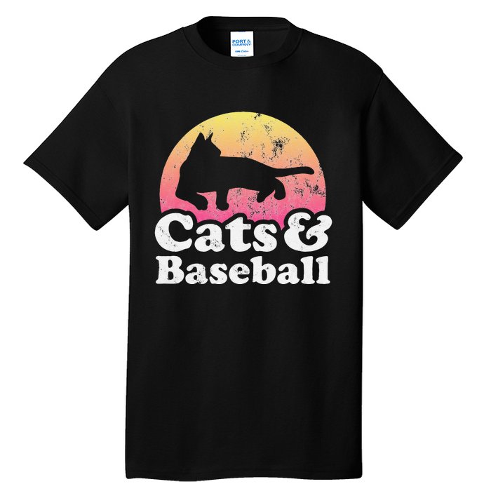 Funny Cats and Baseball Cat and Baseball player Tall T-Shirt