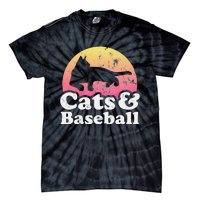 Funny Cats and Baseball Cat and Baseball player Tie-Dye T-Shirt