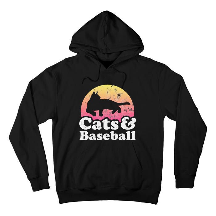 Funny Cats and Baseball Cat and Baseball player Tall Hoodie