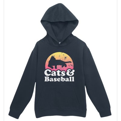 Funny Cats and Baseball Cat and Baseball player Urban Pullover Hoodie