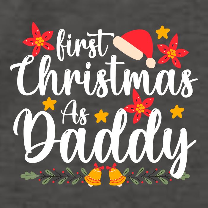 First Christmas As Daddy Funny Xmas Christmas Vector Backpack