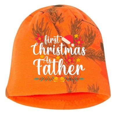 First Christmas As Father Funny Xmas Christmas Kati - Camo Knit Beanie