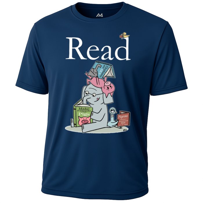 Funny Cute Animals Read Book Fan Cooling Performance Crew T-Shirt