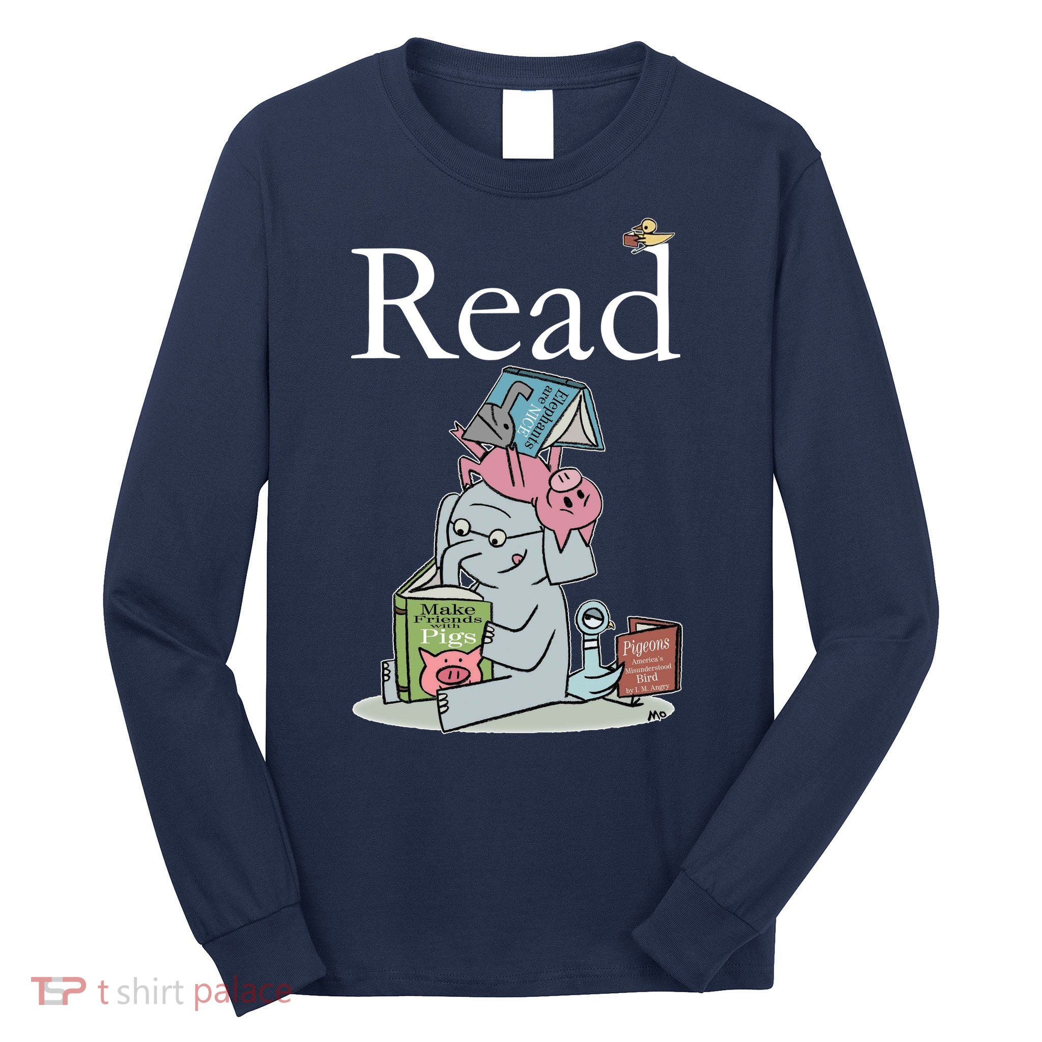 Funny Cute Animals Read Book Fan Long Sleeve Shirt