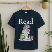Funny Cute Animals Read Book Fan T-Shirt