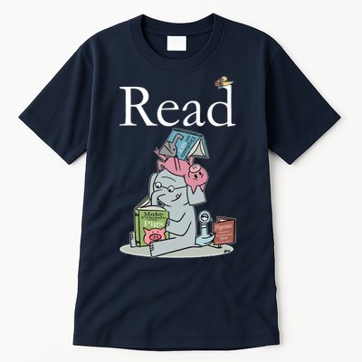Funny Cute Animals Read Book Fan Tall T-Shirt