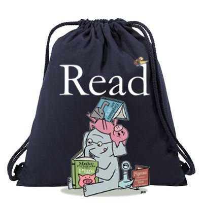 Funny Cute Animals Read Book Fan Drawstring Bag