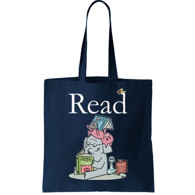 Funny Cute Animals Read Book Fan Tote Bag