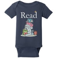 Funny Cute Animals Read Book Fan Baby Bodysuit