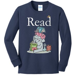 Funny Cute Animals Read Book Fan Kids Long Sleeve Shirt