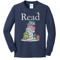 Funny Cute Animals Read Book Fan Kids Long Sleeve Shirt