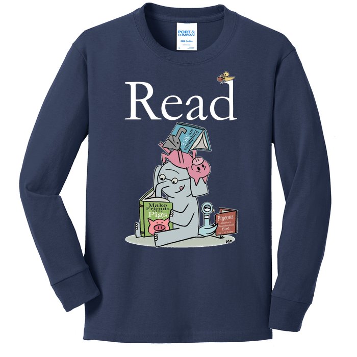 Funny Cute Animals Read Book Fan Kids Long Sleeve Shirt