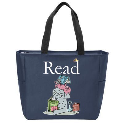 Funny Cute Animals Read Book Fan Zip Tote Bag