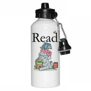 Funny Cute Animals Read Book Fan Aluminum Water Bottle