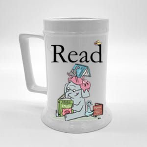 Funny Cute Animals Read Book Fan Beer Stein