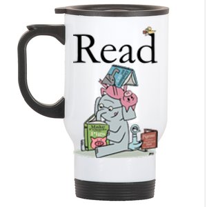 Funny Cute Animals Read Book Fan Stainless Steel Travel Mug