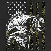 Fishing Camouflage American Flag Fisherman 7 Panel Mesh Trucker Snapback Hat