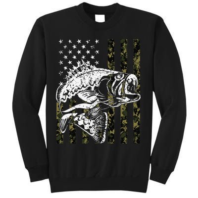 Fishing Camouflage American Flag Fisherman Sweatshirt