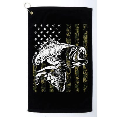 Fishing Camouflage American Flag Fisherman Golf Towel