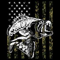 Fishing Camouflage American Flag Fisherman Wool Snapback Cap