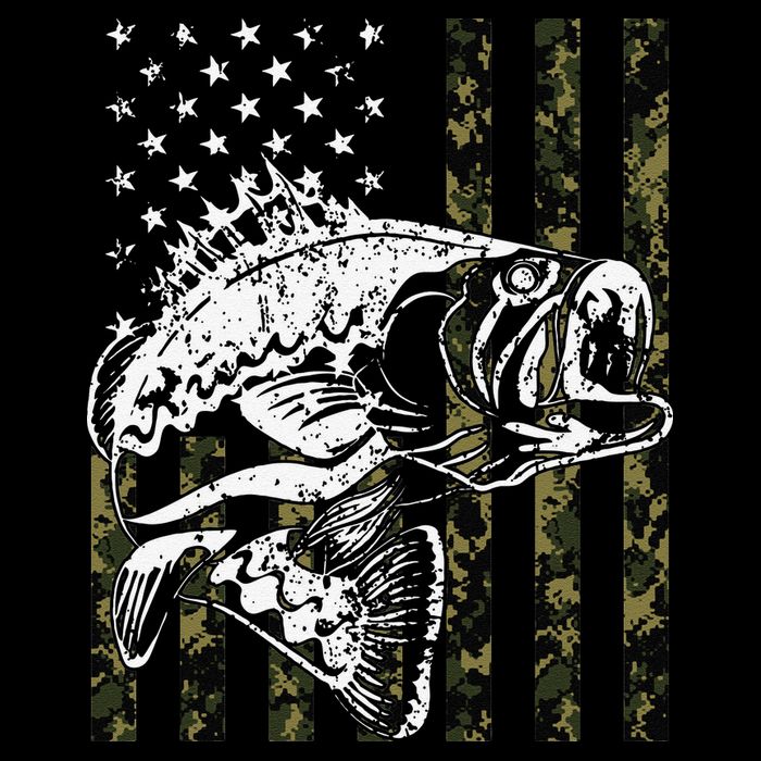 Fishing Camouflage American Flag Fisherman Wool Snapback Cap