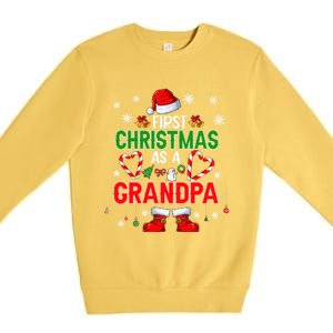 First Christmas As A Grandpa Santa Proud Expecting New Cool Gift Premium Crewneck Sweatshirt