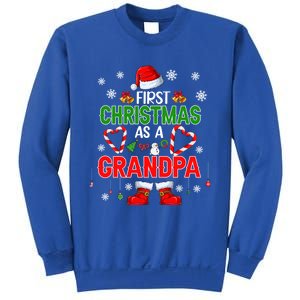 First Christmas As A Grandpa Santa Proud Expecting New Cool Gift Sweatshirt