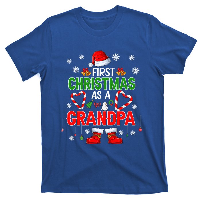 First Christmas As A Grandpa Santa Proud Expecting New Cool Gift T-Shirt