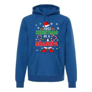 First Christmas As A Grandpa Santa Proud Expecting New Cool Gift Premium Hoodie