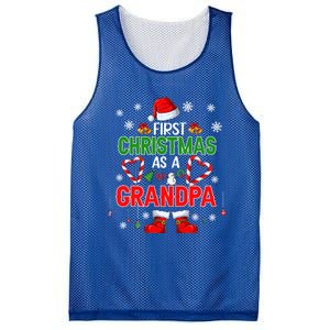 First Christmas As A Grandpa Santa Proud Expecting New Cool Gift Mesh Reversible Basketball Jersey Tank