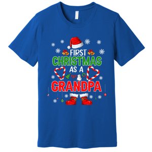 First Christmas As A Grandpa Santa Proud Expecting New Cool Gift Premium T-Shirt