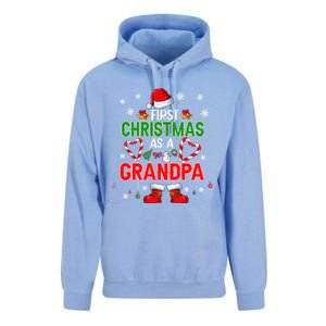 First Christmas As A Grandpa Santa Proud Expecting New Cool Gift Unisex Surf Hoodie