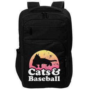 Funny Cats and Baseball Cat and Baseball player Impact Tech Backpack