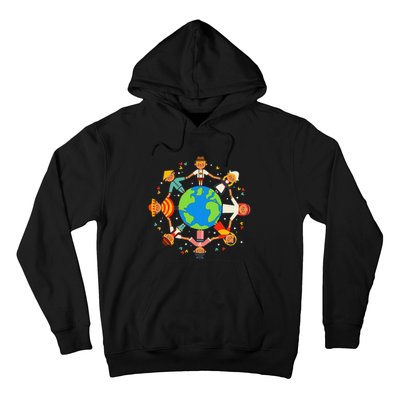 Funny Children Around The World Earth Day Hoodie