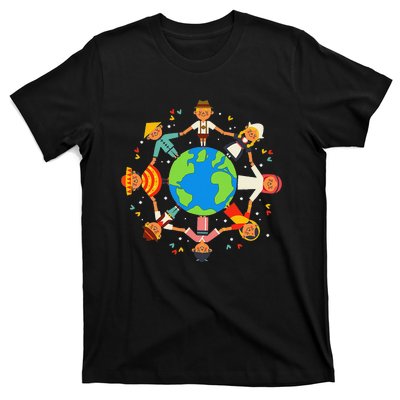 Funny Children Around The World Earth Day T-Shirt