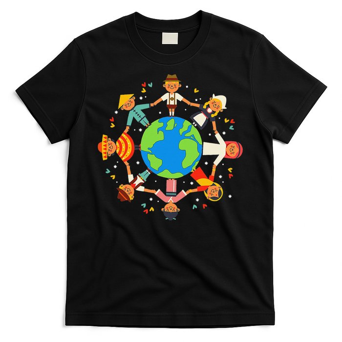 Funny Children Around The World Earth Day T-Shirt