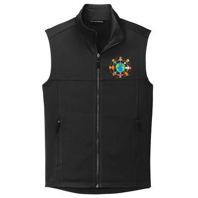 Funny Children Around The World Earth Day Collective Smooth Fleece Vest