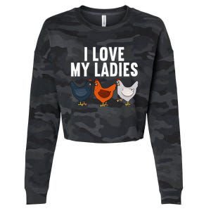 Funny Chicken Art Farming Chicken Farmer Cropped Pullover Crew