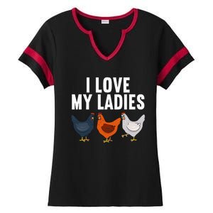 Funny Chicken Art Farming Chicken Farmer Ladies Halftime Notch Neck Tee